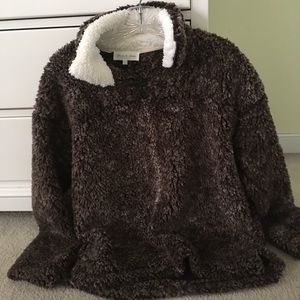 Brown Sherpa Pullover